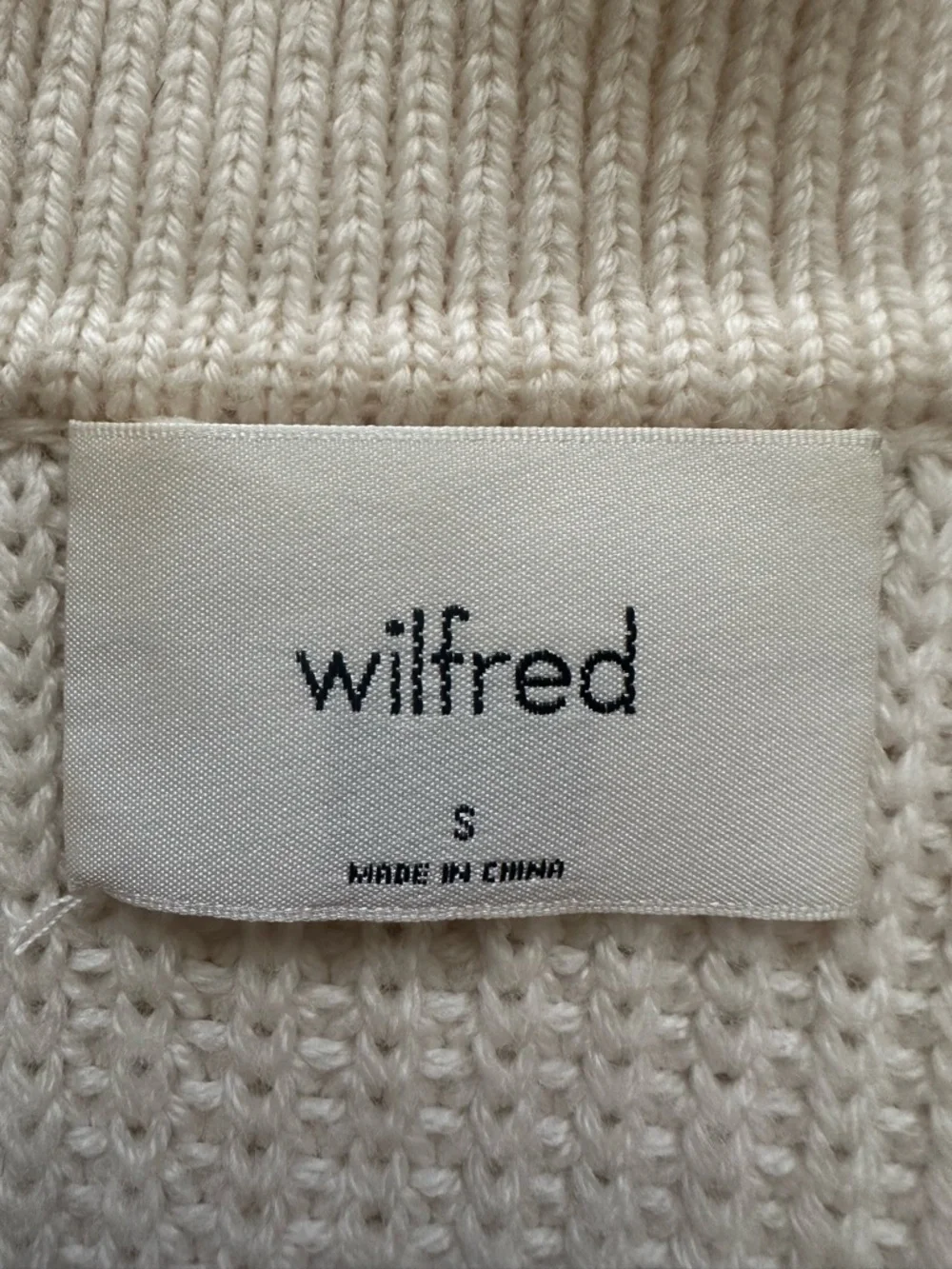 Aritzia Wilfred Nextdoor Sweater Collared 100% Merino Wool Cardigan Cream Sz S - Picture 7 of 12
